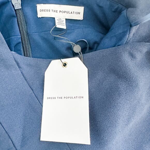 NWT Dress The Population Camden Halter Maxi Dress Navy Size M Formal Old Money‎ - Picture 10 of 12